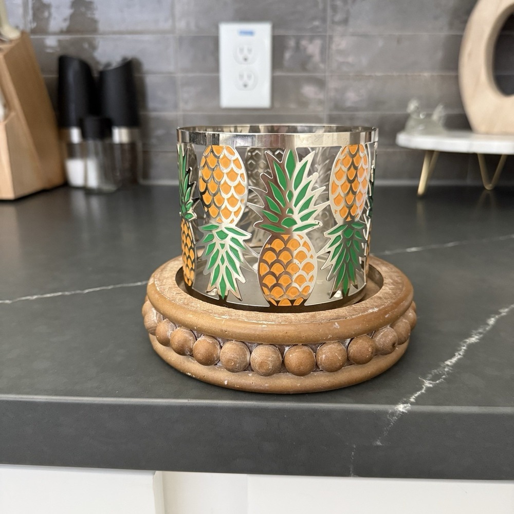 Bath and Body Works PINEAPPLE Metal 3-wick CANDLE HOLDER